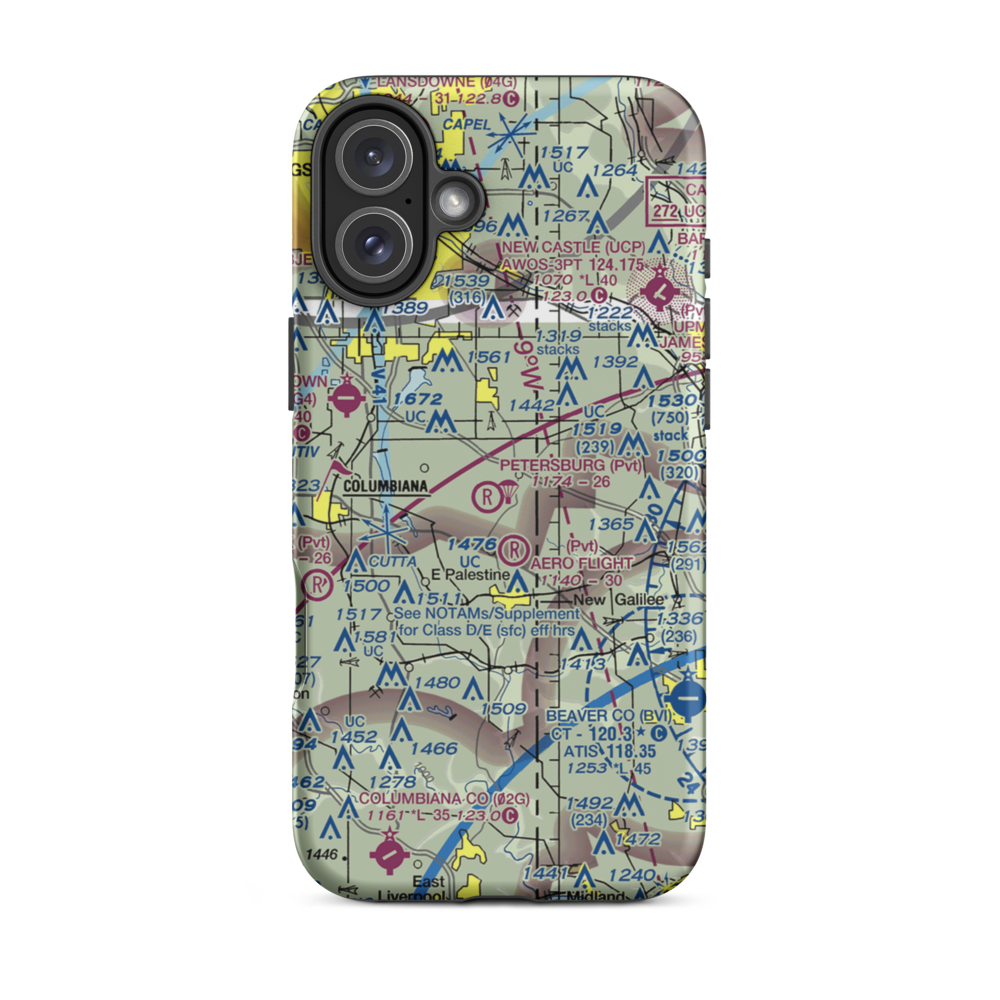 Richey Airport (56OH) VFR Sectional  Tough iPhone Case iPhone 16 Plus model shown