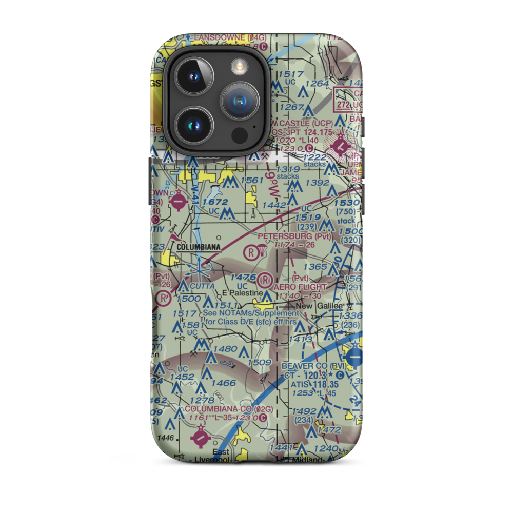 Richey Airport (56OH) VFR Sectional  Tough iPhone Case iPhone 16 Pro Max model shown