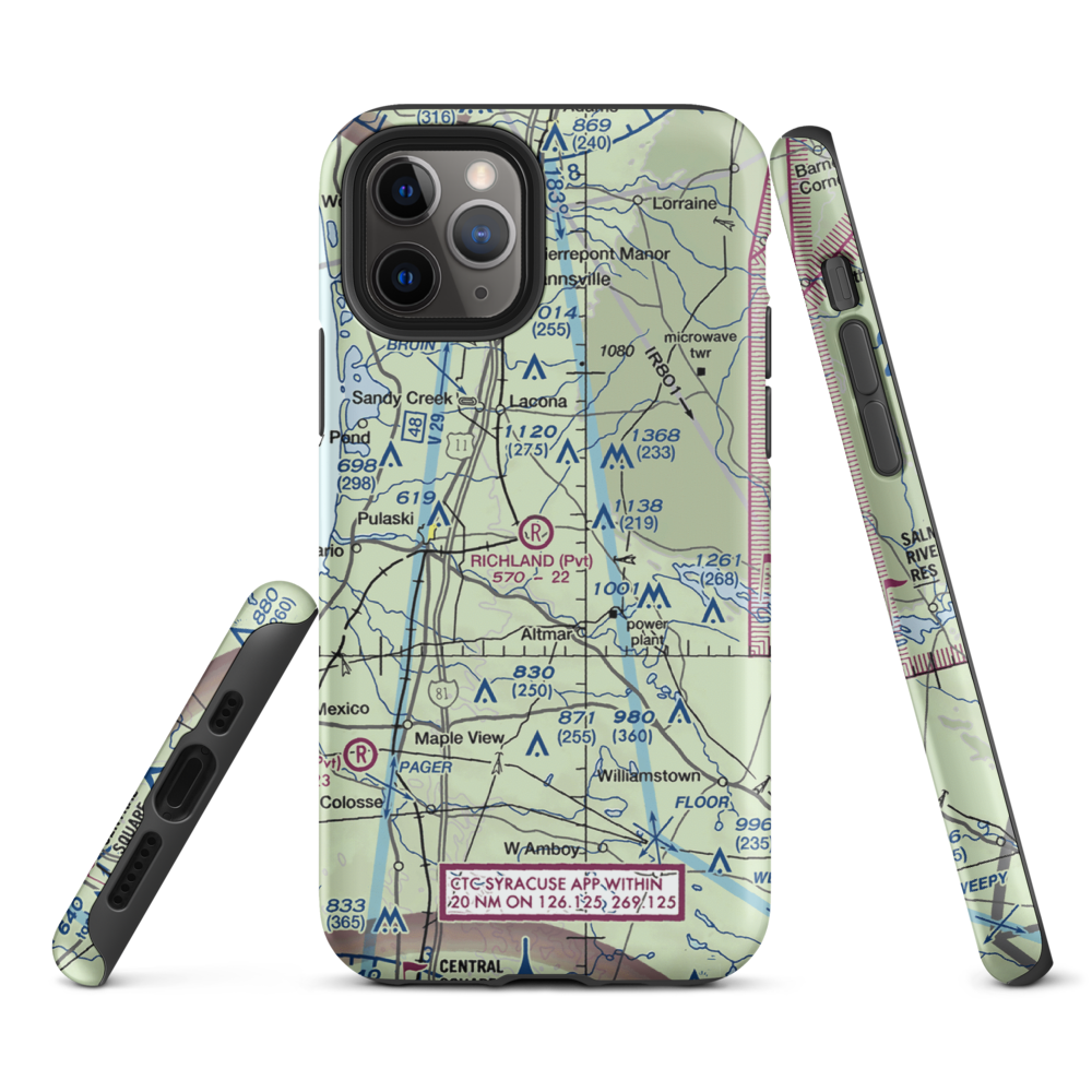 Richland Airpark (1NY3) VFR Sectional  Tough iPhone Case iPhone 11 Pro model shown
