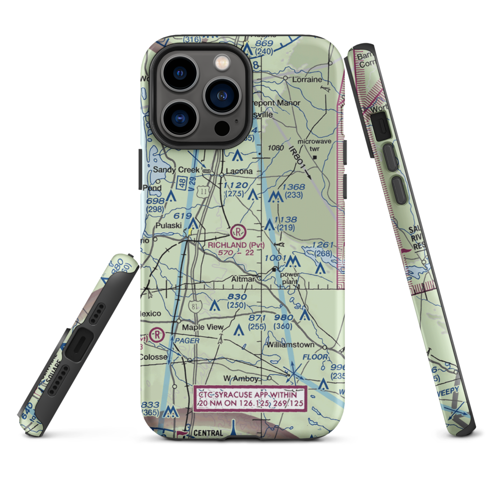 Richland Airpark (1NY3) VFR Sectional  Tough iPhone Case iPhone 13 Pro Max model shown
