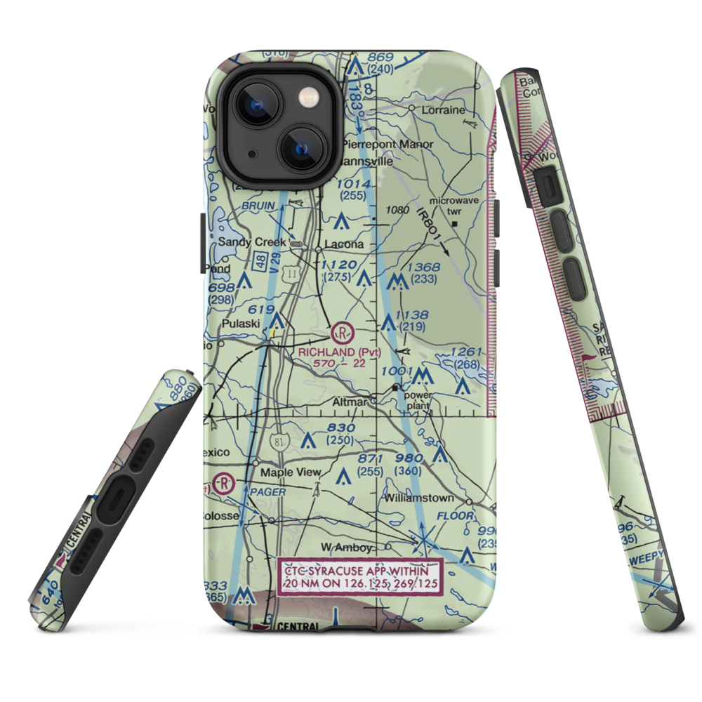 Richland Airpark (1NY3) VFR Sectional  Tough iPhone Case iPhone 14 Plus model shown