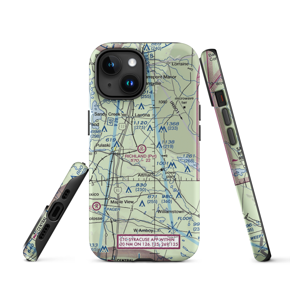 Richland Airpark (1NY3) VFR Sectional  Tough iPhone Case iPhone 15 model shown