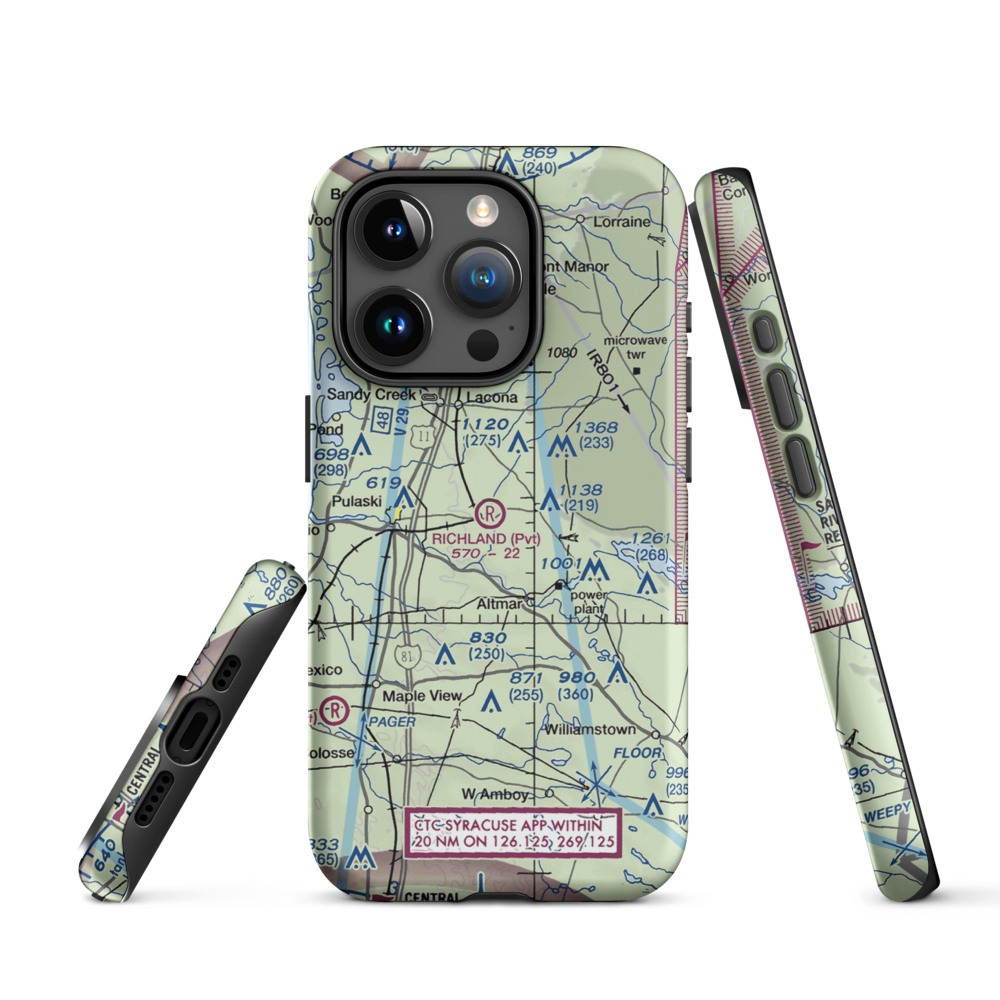 Richland Airpark (1NY3) VFR Sectional  Tough iPhone Case iPhone 15 Pro model shown