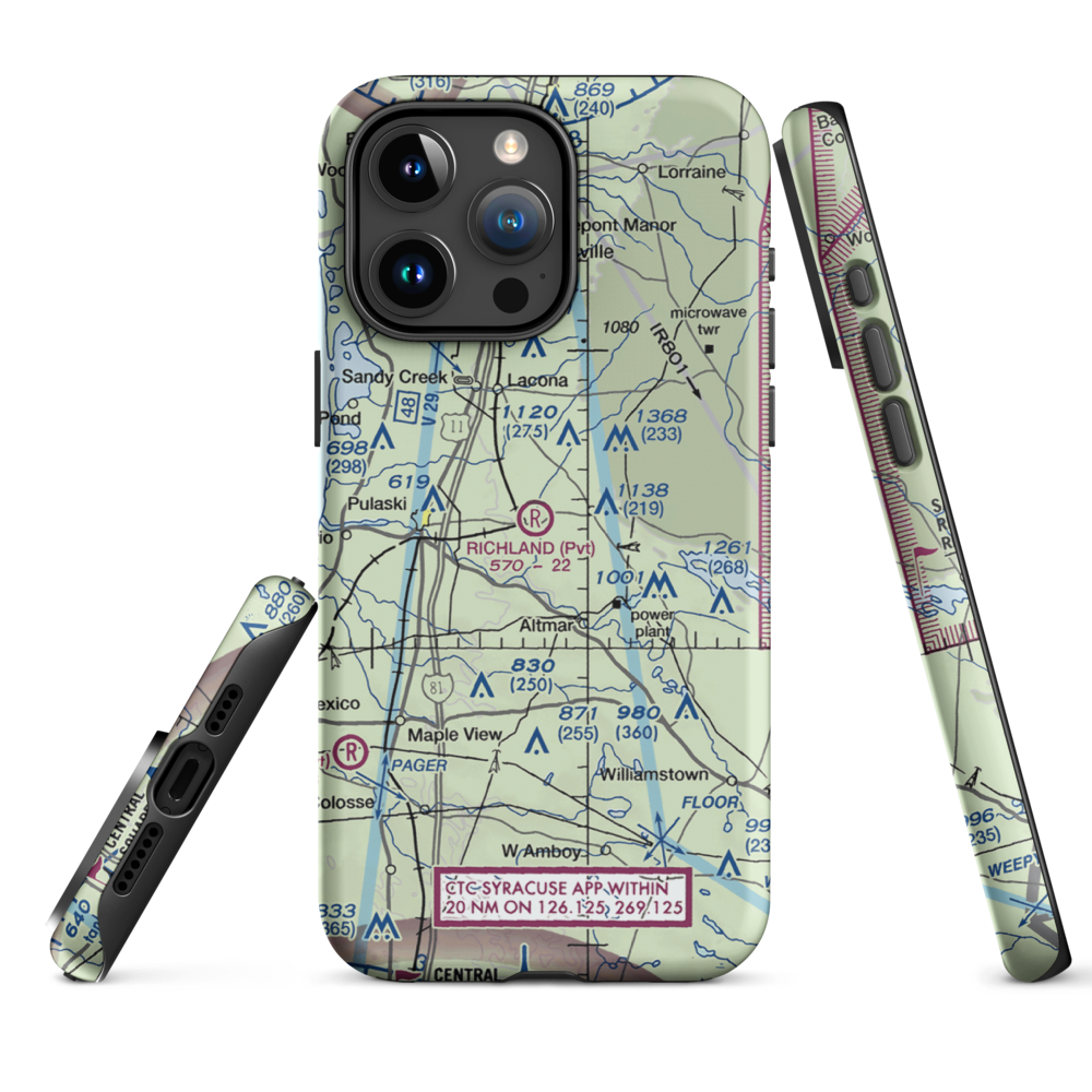 Richland Airpark (1NY3) VFR Sectional  Tough iPhone Case iPhone 15 Pro Max model shown