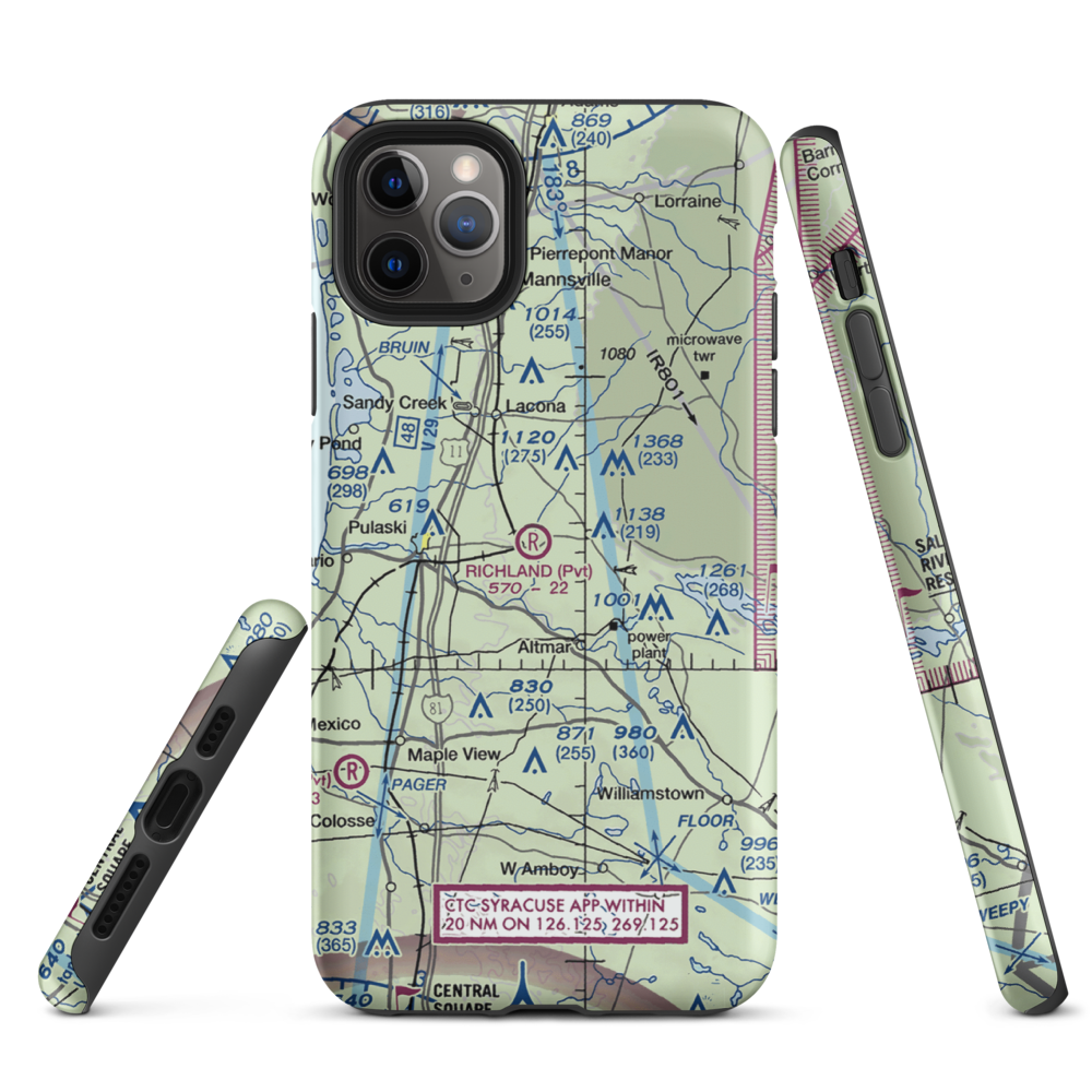 Richland Airpark (1NY3) VFR Sectional  Tough iPhone Case iPhone 11 Pro Max model shown