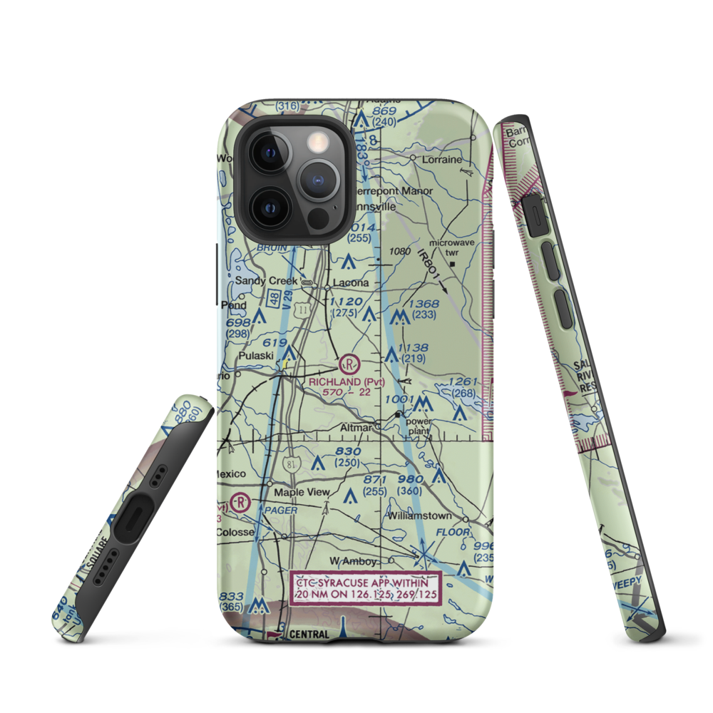 Richland Airpark (1NY3) VFR Sectional  Tough iPhone Case iPhone 12 Pro model shown