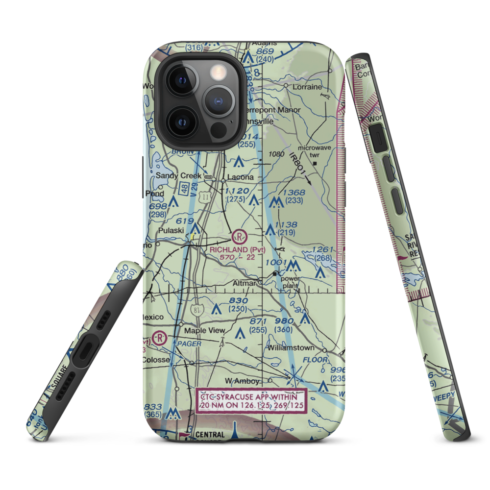 Richland Airpark (1NY3) VFR Sectional  Tough iPhone Case iPhone 12 Pro Max model shown