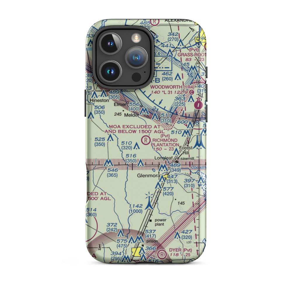 Richmond Plantation Airport (07LA) VFR Sectional  Tough iPhone Case iPhone 16 Pro Max model shown