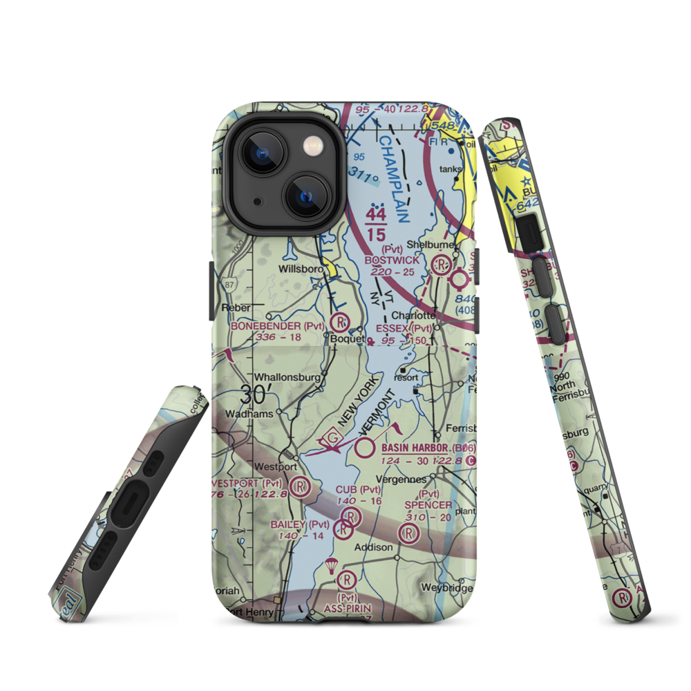 Richter Aero Airport (NY84) VFR Sectional  Tough iPhone Case iPhone 14 model shown