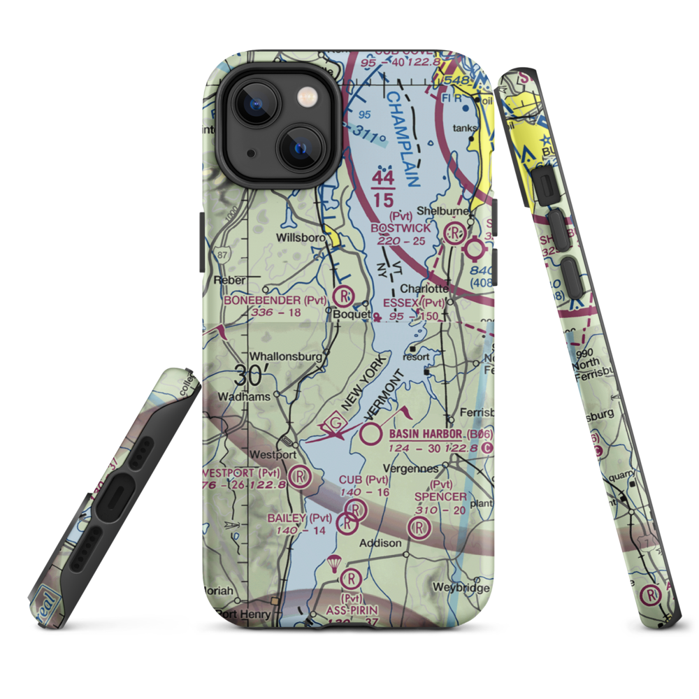 Richter Aero Airport (NY84) VFR Sectional  Tough iPhone Case iPhone 14 Plus model shown