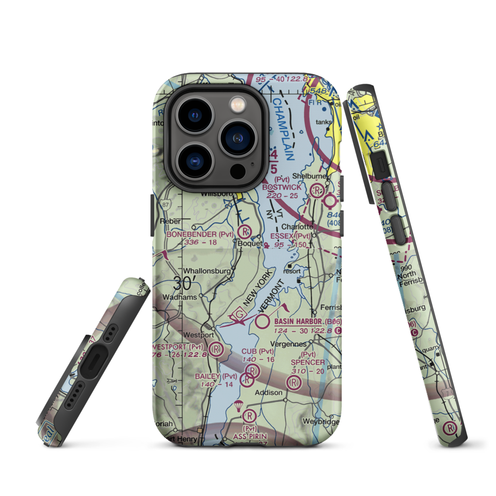 Richter Aero Airport (NY84) VFR Sectional  Tough iPhone Case iPhone 14 Pro model shown
