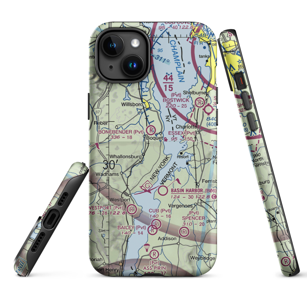 Richter Aero Airport (NY84) VFR Sectional  Tough iPhone Case iPhone 15 Plus model shown