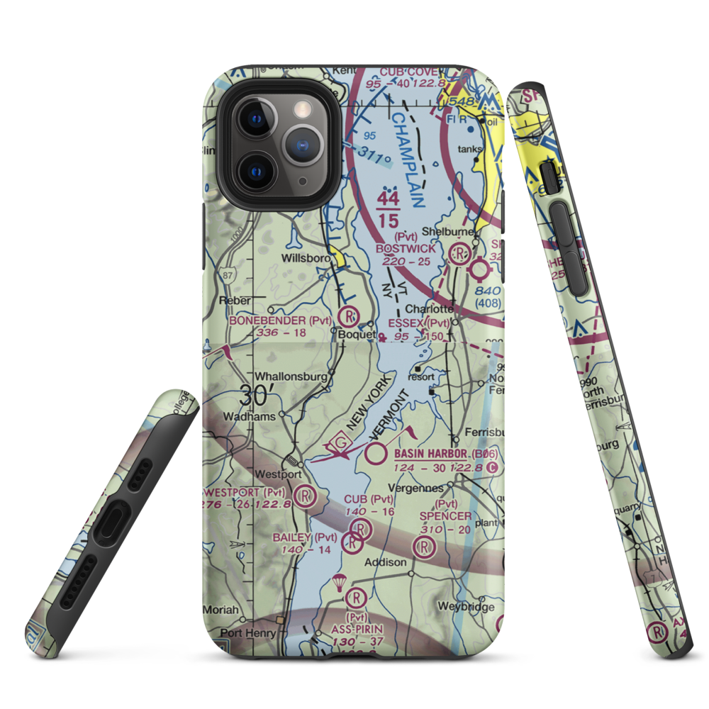 Richter Aero Airport (NY84) VFR Sectional  Tough iPhone Case iPhone 11 Pro Max model shown