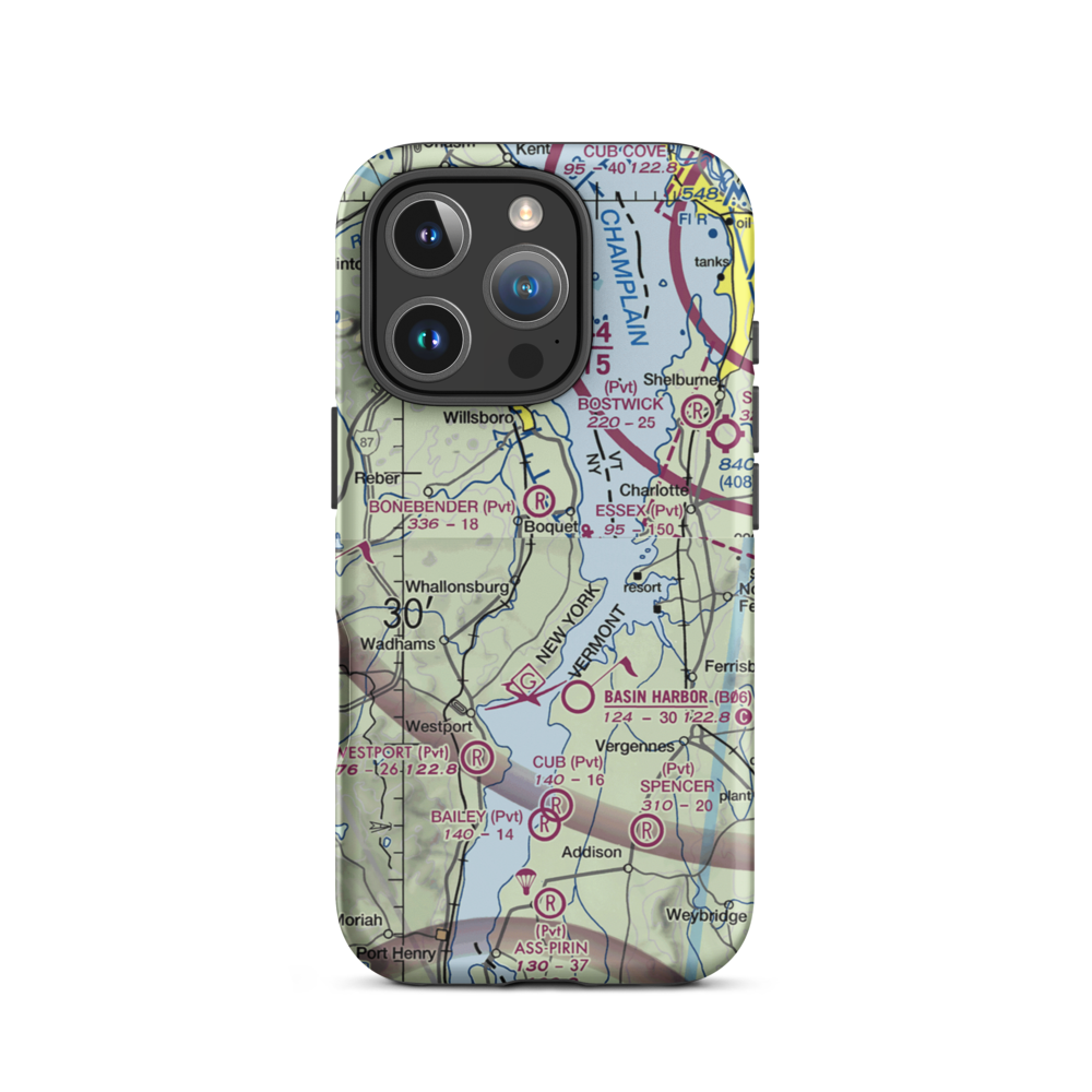 Richter Aero Airport (NY84) VFR Sectional  Tough iPhone Case iPhone 16 Pro model shown