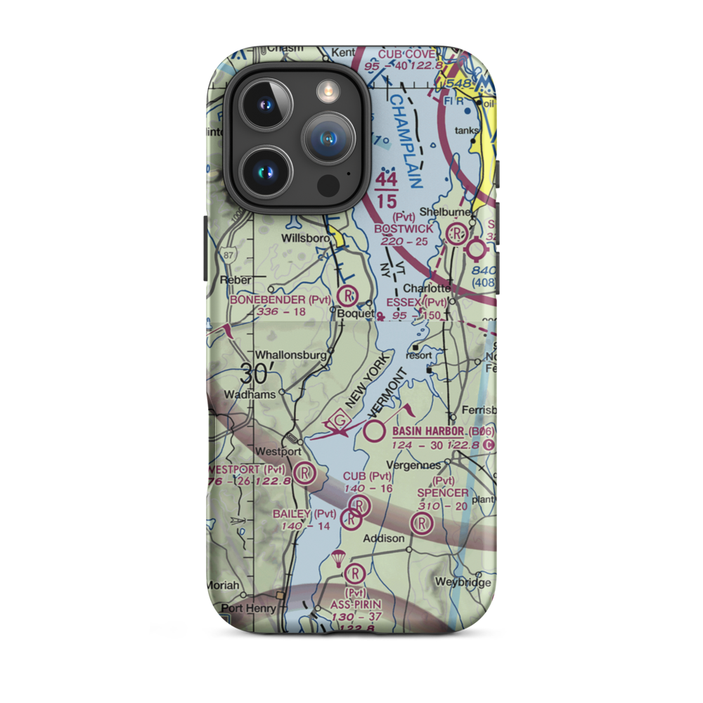 Richter Aero Airport (NY84) VFR Sectional  Tough iPhone Case iPhone 16 Pro Max model shown