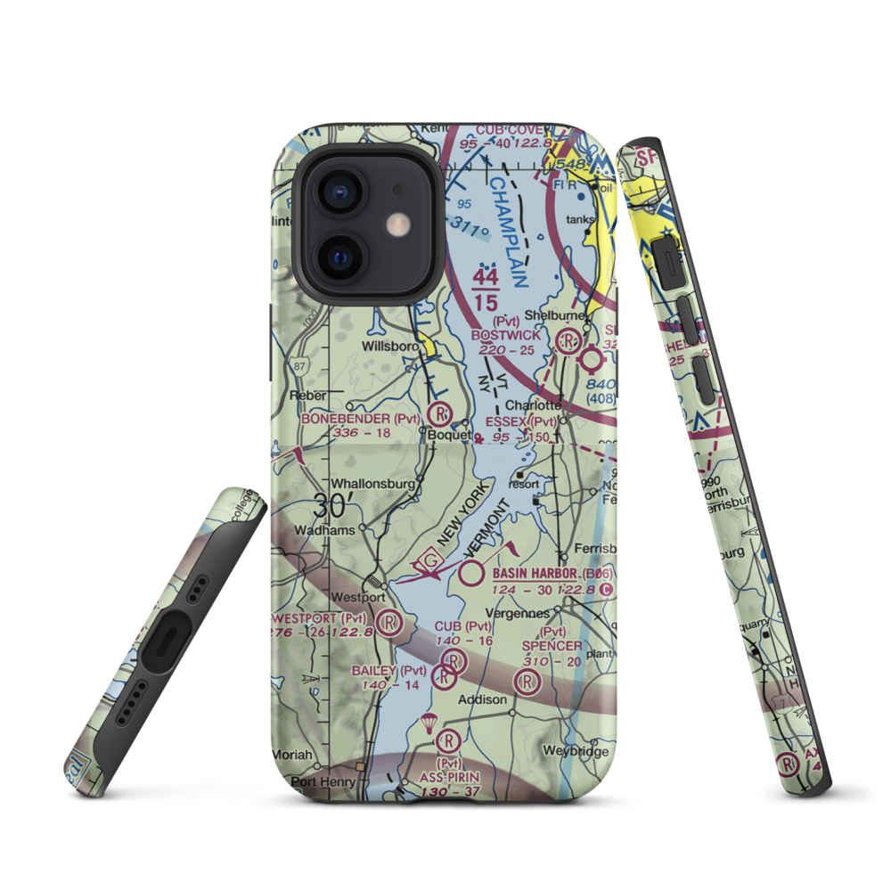 Richter Aero Airport (NY84) VFR Sectional  Tough iPhone Case iPhone 12 model shown