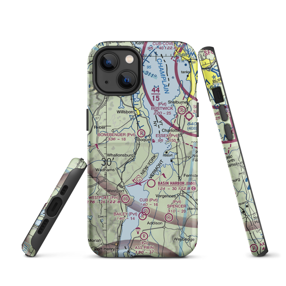 Richter Aero Airport (NY84) VFR Sectional  Tough iPhone Case iPhone 13 model shown