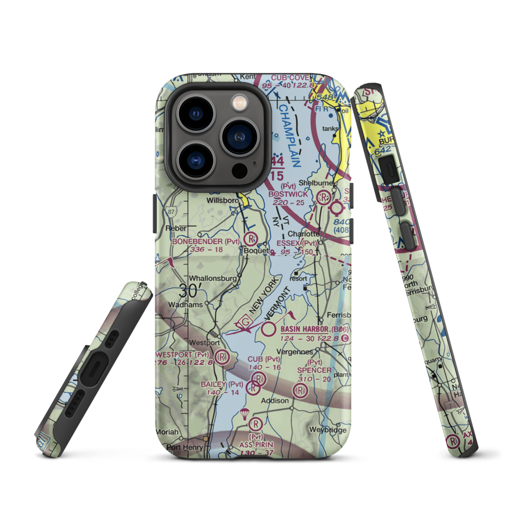 Richter Aero Airport (NY84) VFR Sectional  Tough iPhone Case iPhone 13 Pro model shown