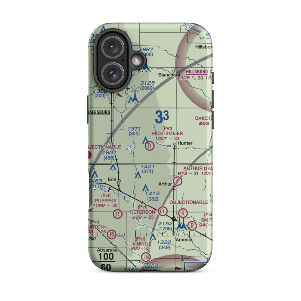 Richtsmeier Airport (52ND) VFR Sectional  Tough iPhone Case iPhone 16 Plus model shown