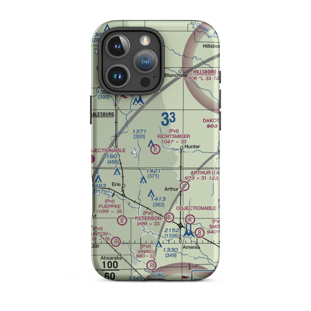 Richtsmeier Airport (52ND) VFR Sectional  Tough iPhone Case iPhone 16 Pro Max model shown