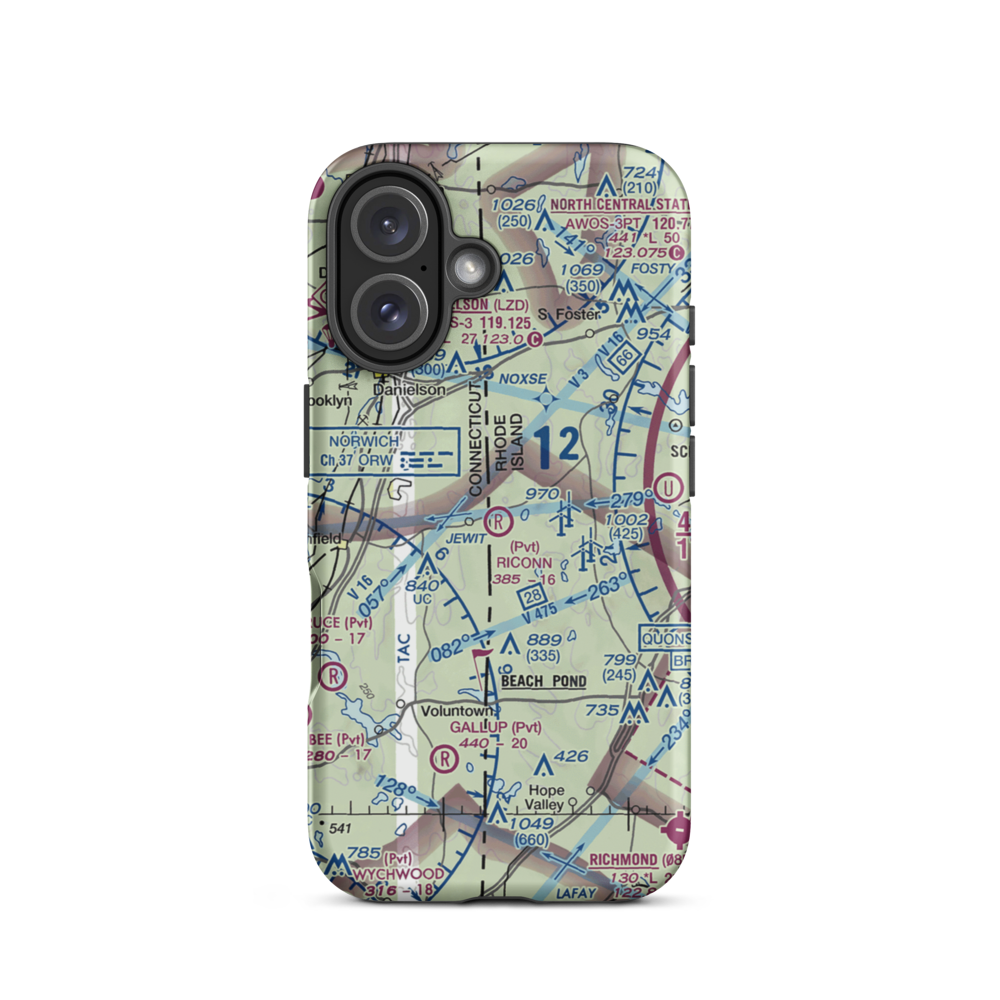 Riconn Airport (RI11) VFR Sectional  Tough iPhone Case iPhone 16 model shown