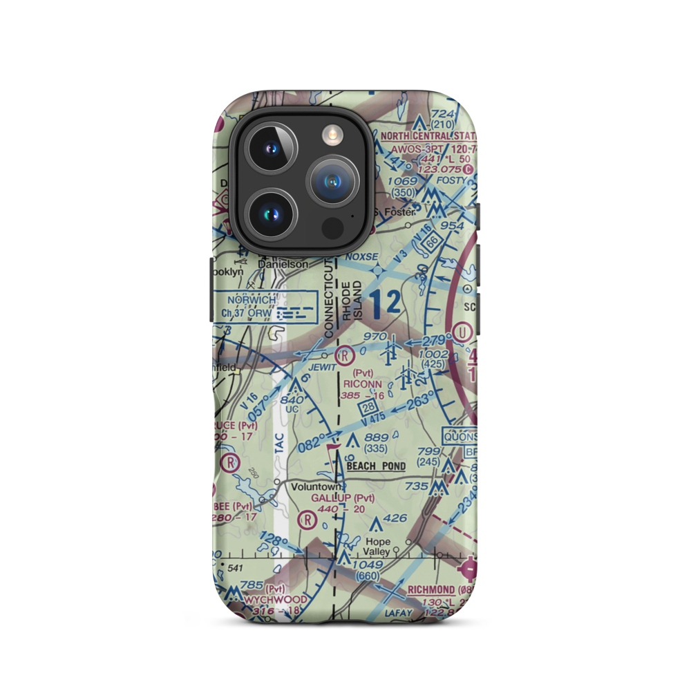 Riconn Airport (RI11) VFR Sectional  Tough iPhone Case iPhone 16 Pro model shown
