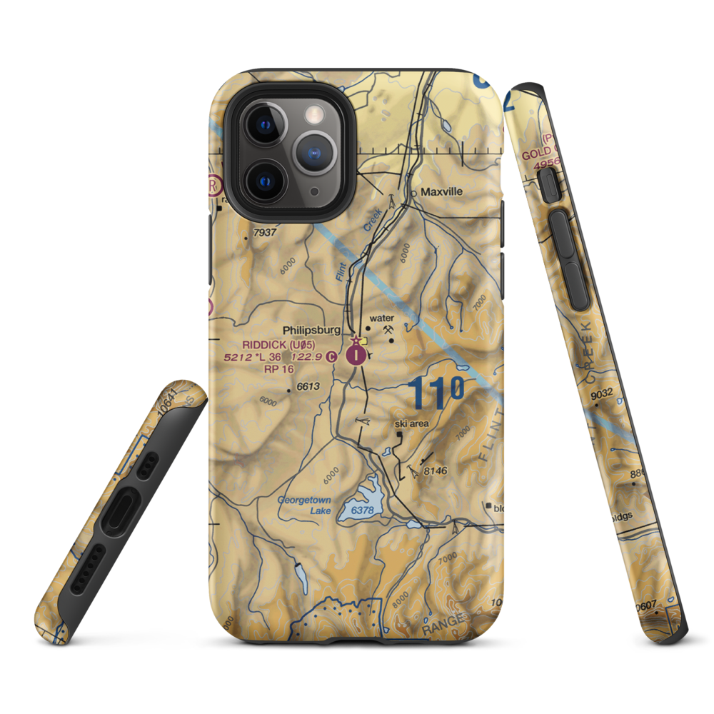 Riddick Field (U05) VFR Sectional  Tough iPhone Case iPhone 11 Pro model shown