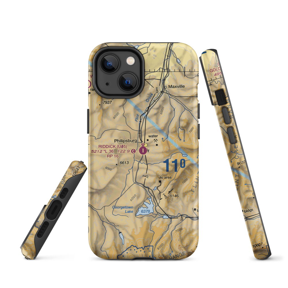 Riddick Field (U05) VFR Sectional  Tough iPhone Case iPhone 14 model shown