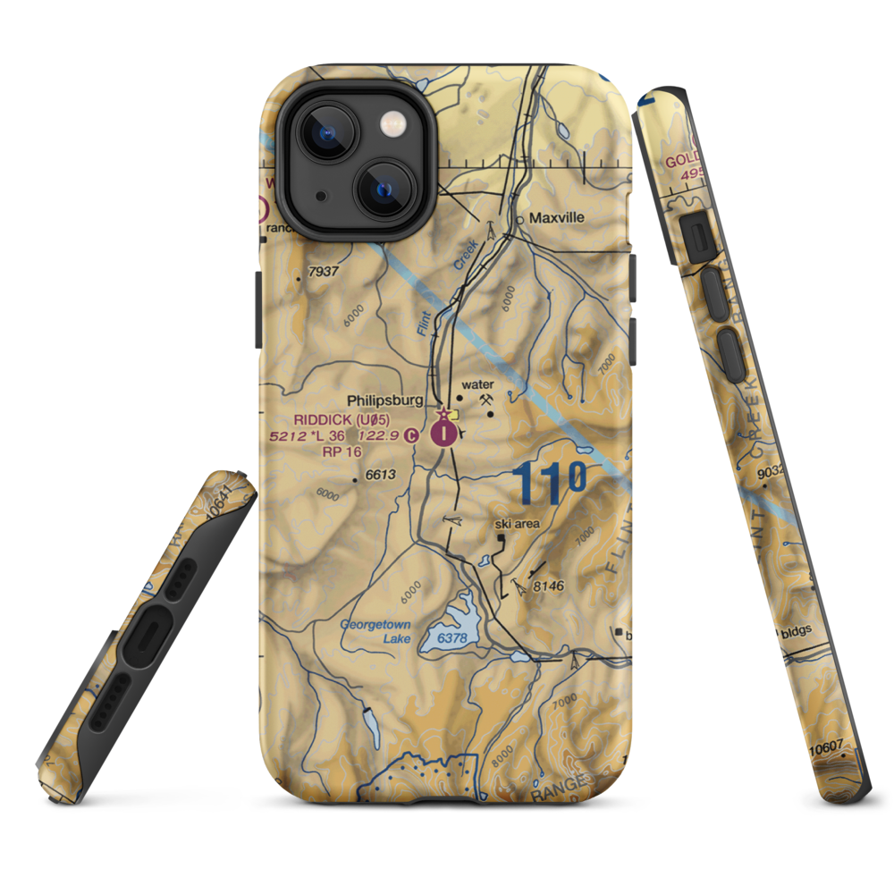 Riddick Field (U05) VFR Sectional  Tough iPhone Case iPhone 14 Plus model shown