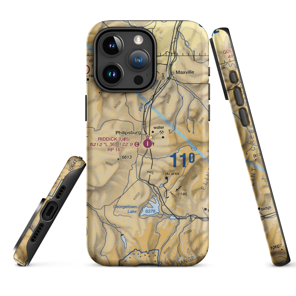 Riddick Field (U05) VFR Sectional  Tough iPhone Case iPhone 15 Pro Max model shown