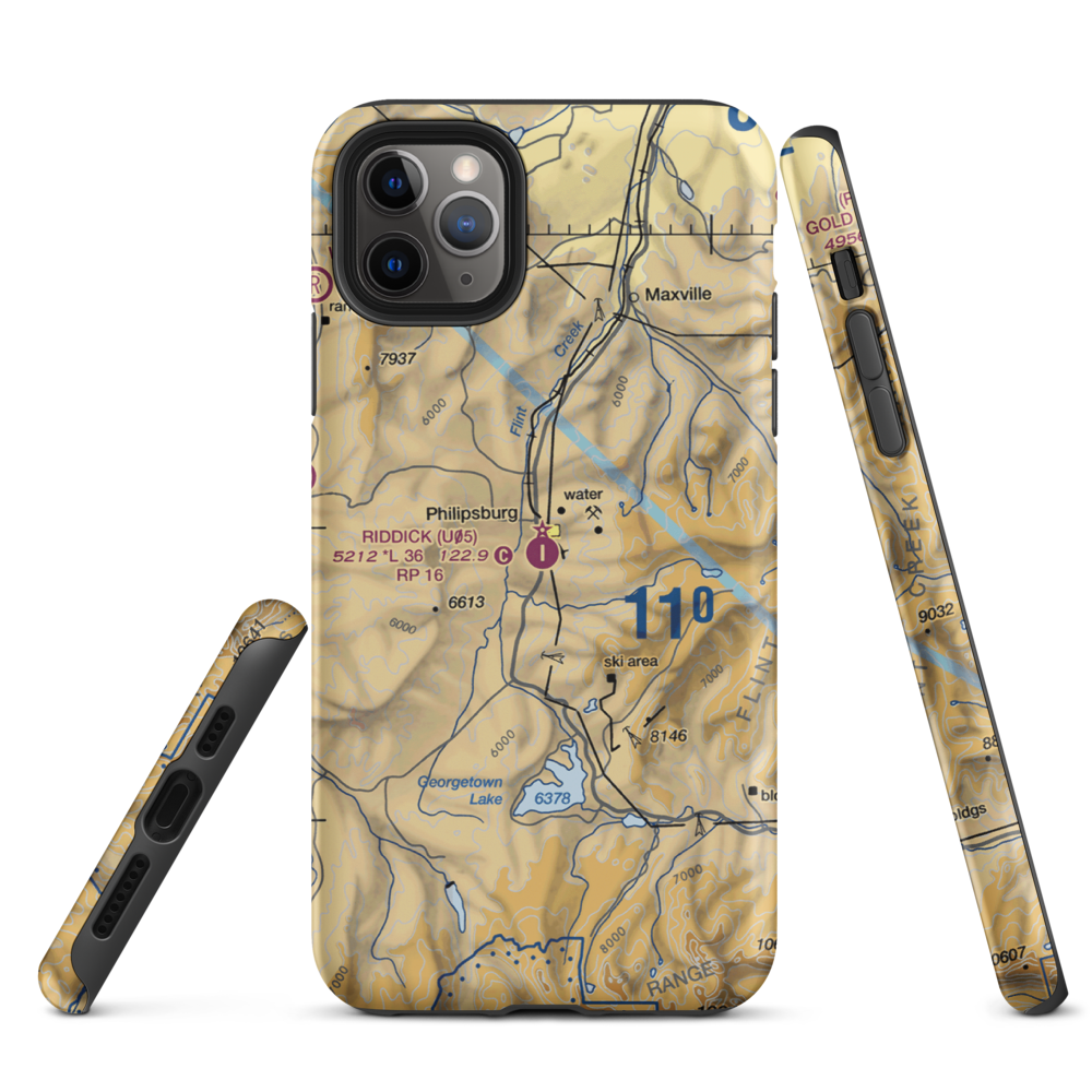 Riddick Field (U05) VFR Sectional  Tough iPhone Case iPhone 11 Pro Max model shown
