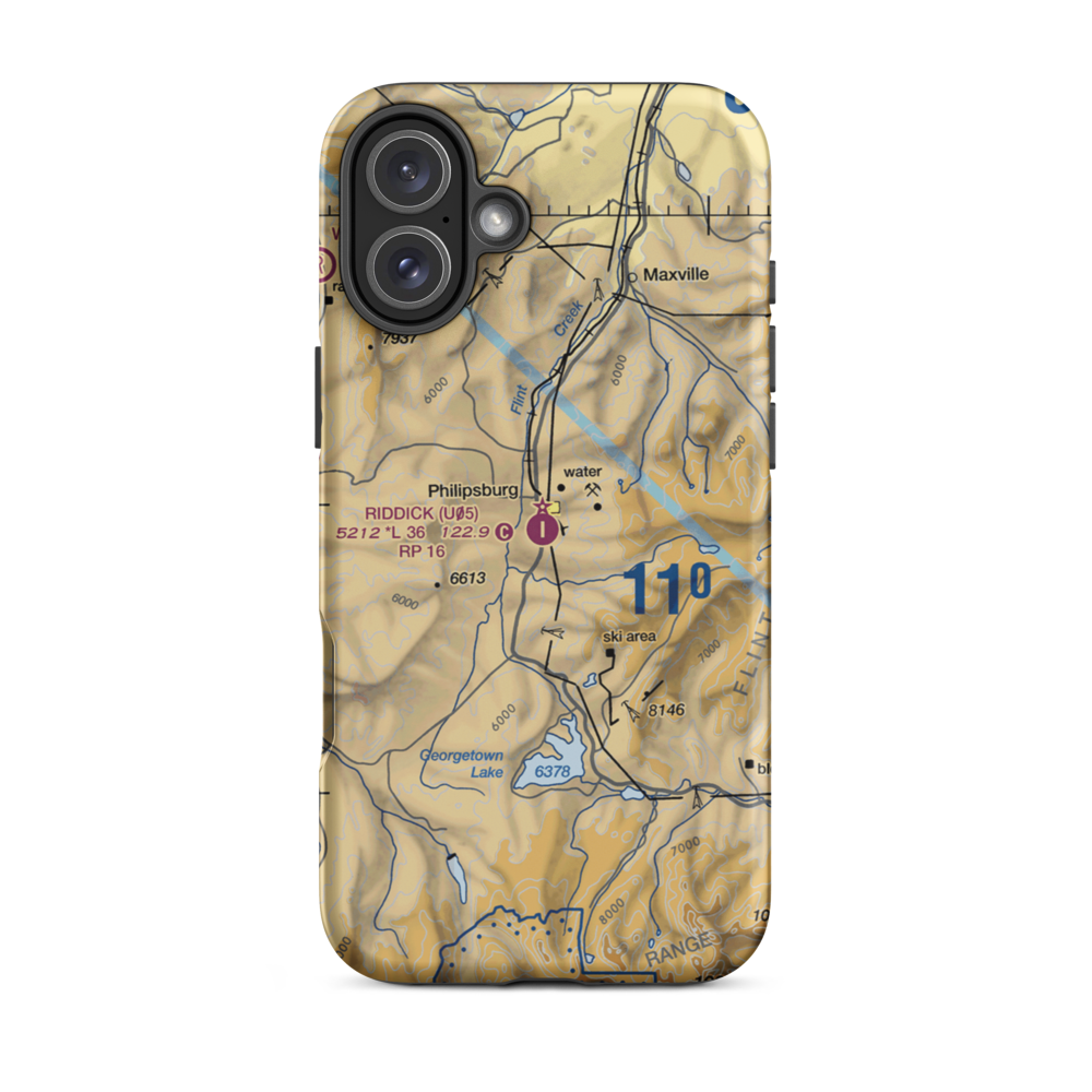 Riddick Field (U05) VFR Sectional  Tough iPhone Case iPhone 16 Plus model shown
