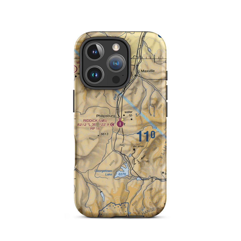 Riddick Field (U05) VFR Sectional  Tough iPhone Case iPhone 16 Pro model shown