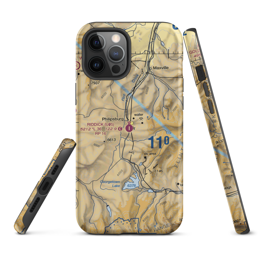 Riddick Field (U05) VFR Sectional  Tough iPhone Case iPhone 12 Pro Max model shown