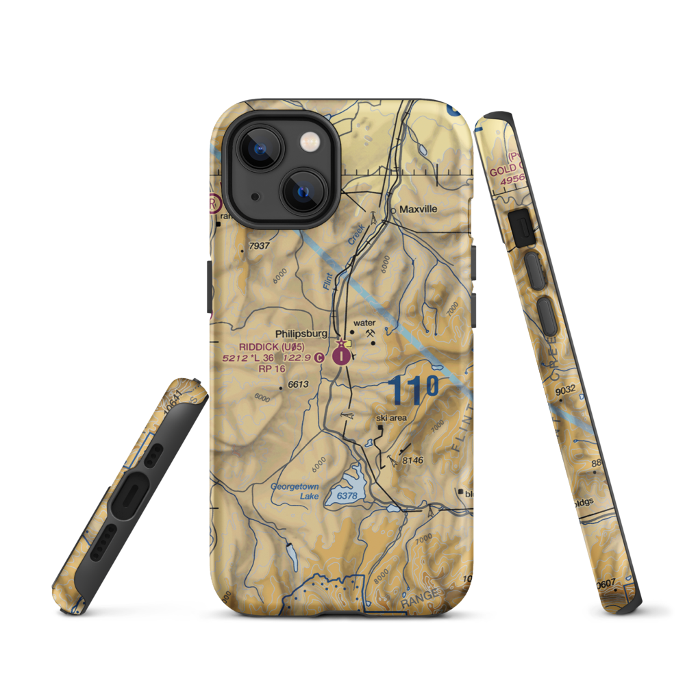 Riddick Field (U05) VFR Sectional  Tough iPhone Case iPhone 13 model shown
