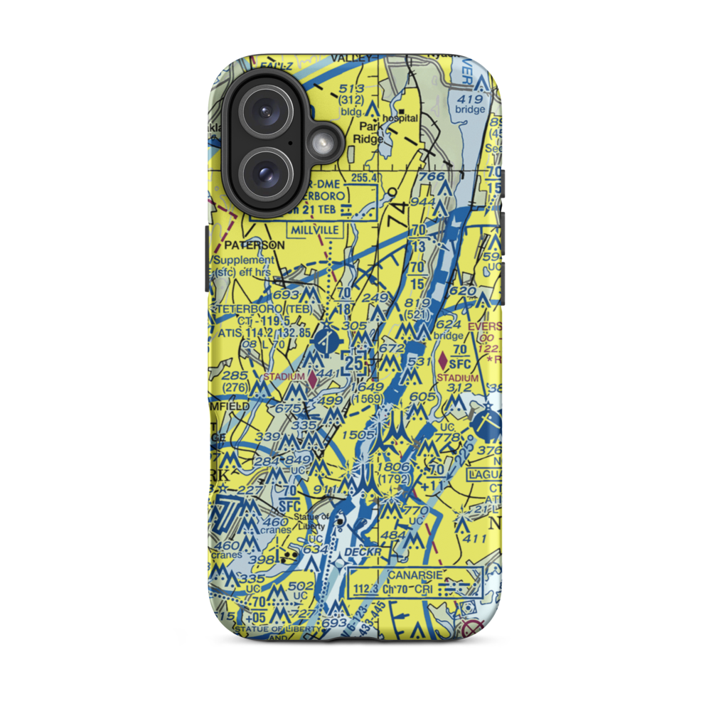 Ridgefield Park Seaplane Base (NJ00) VFR Sectional  Tough iPhone Case iPhone 16 Plus model shown