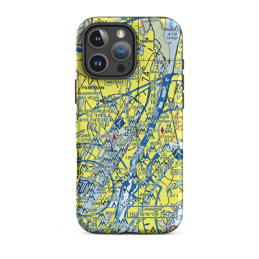Ridgefield Park Seaplane Base (NJ00) VFR Sectional  Tough iPhone Case iPhone 16 Pro Max model shown
