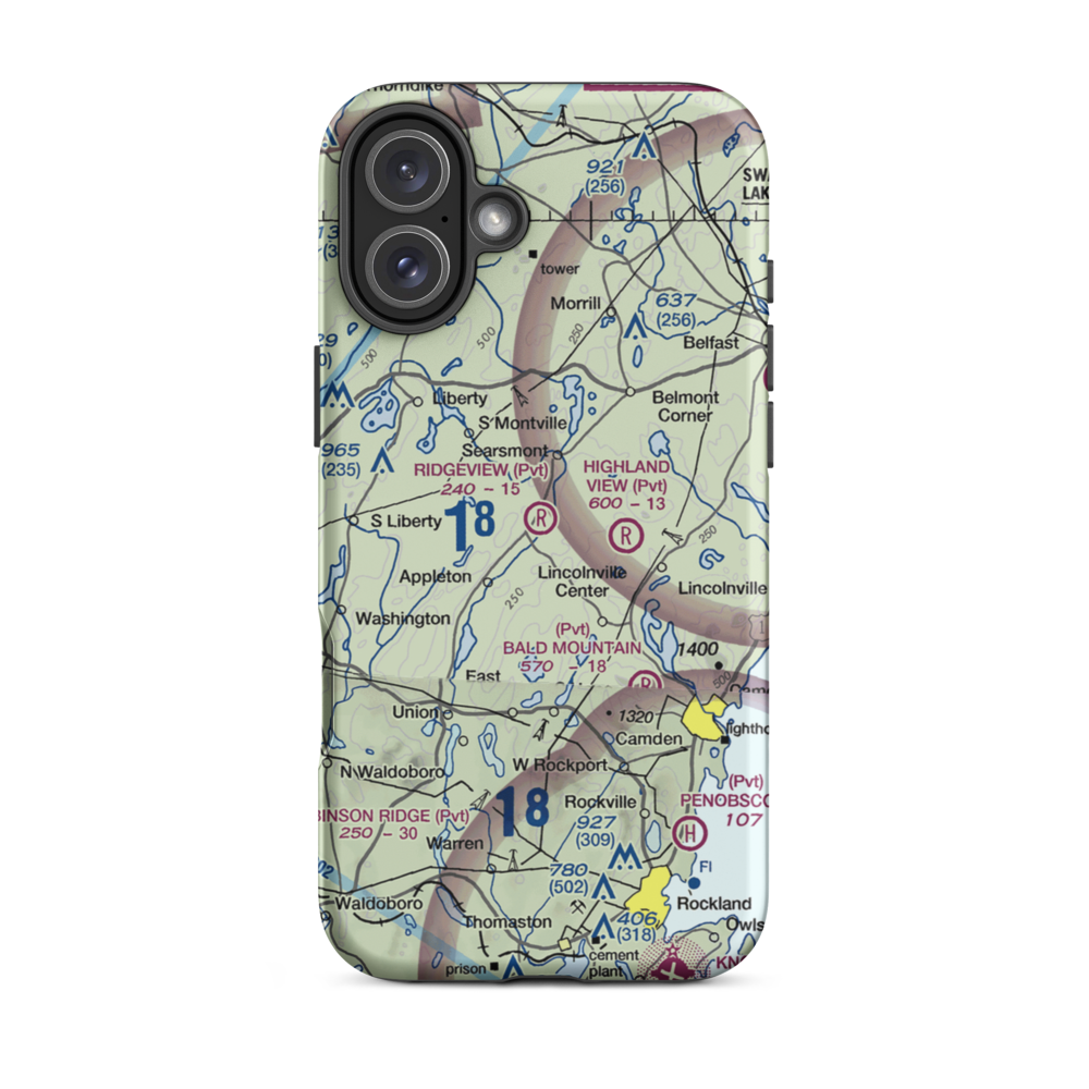 Ridgeview Airport (12ME) VFR Sectional  Tough iPhone Case iPhone 16 Plus model shown