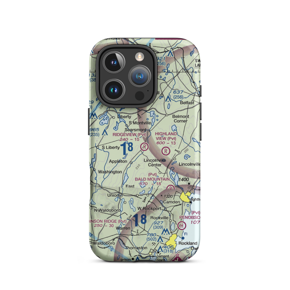 Ridgeview Airport (12ME) VFR Sectional  Tough iPhone Case iPhone 16 Pro model shown