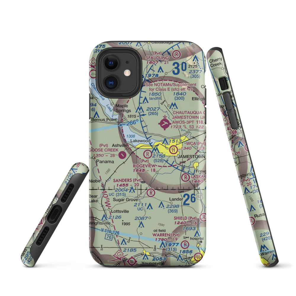 Ridgeview Airport (55NY) VFR Sectional  Tough iPhone Case iPhone 11 model shown