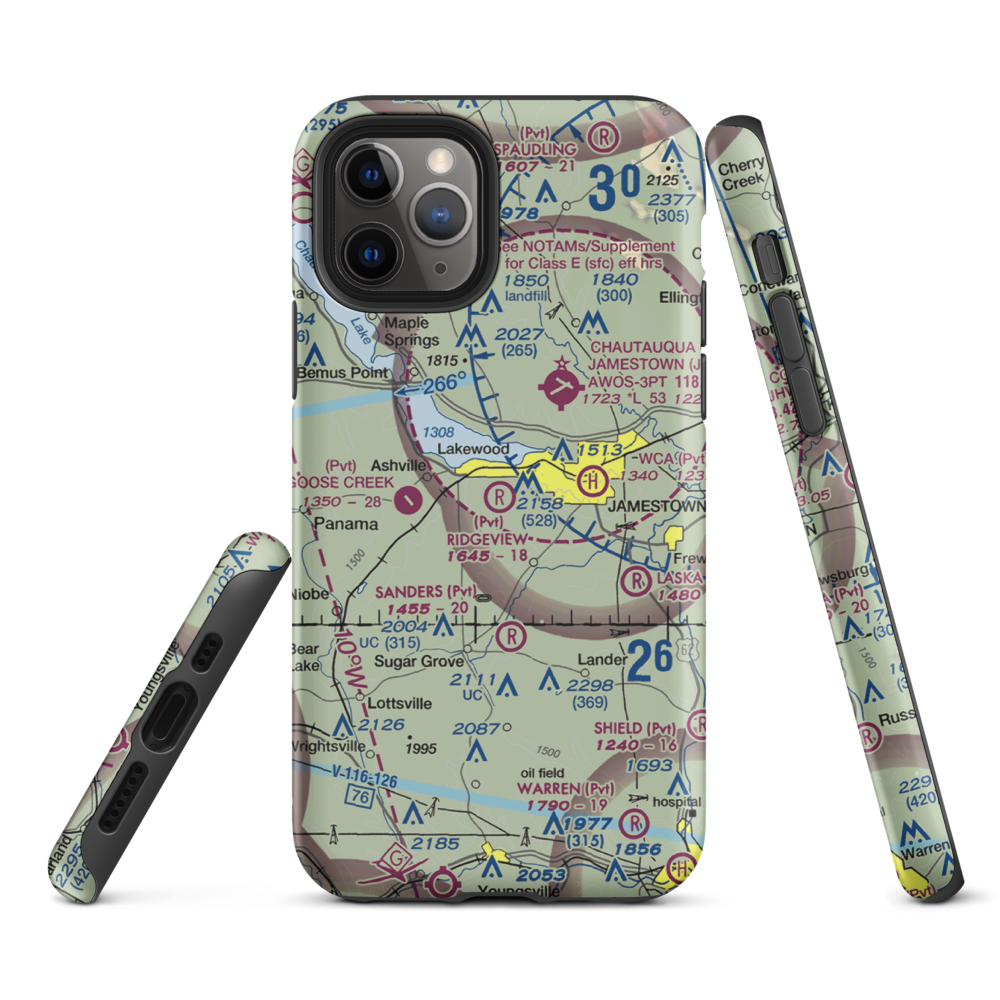Ridgeview Airport (55NY) VFR Sectional  Tough iPhone Case iPhone 11 Pro model shown