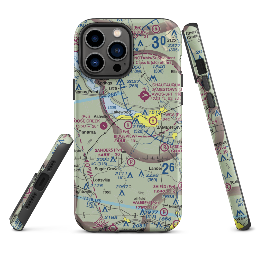 Ridgeview Airport (55NY) VFR Sectional  Tough iPhone Case iPhone 13 Pro Max model shown