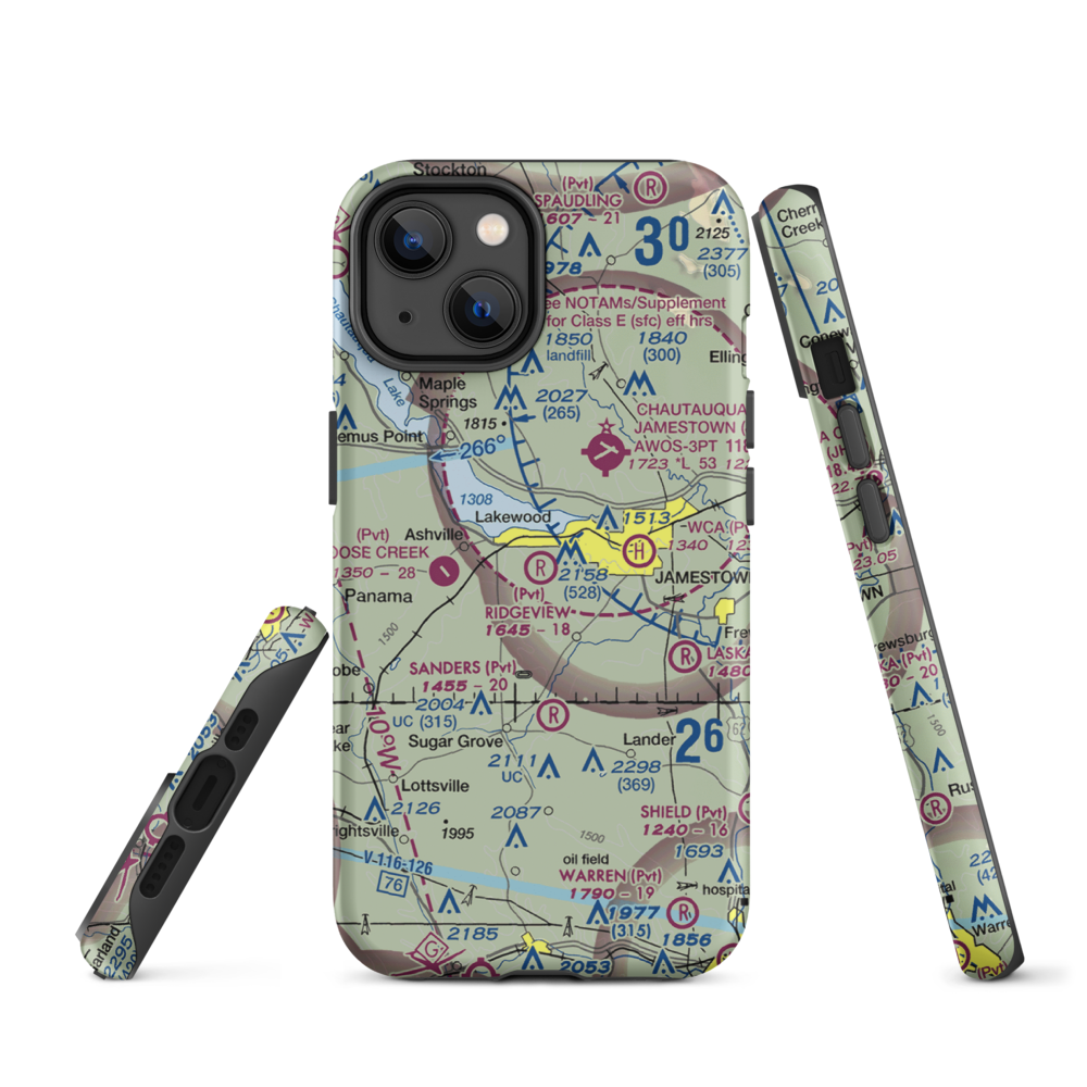 Ridgeview Airport (55NY) VFR Sectional  Tough iPhone Case iPhone 14 model shown