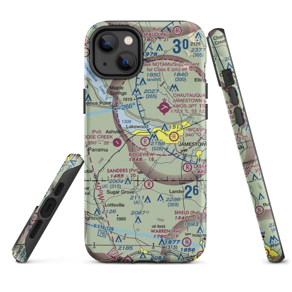 Ridgeview Airport (55NY) VFR Sectional  Tough iPhone Case iPhone 14 Plus model shown