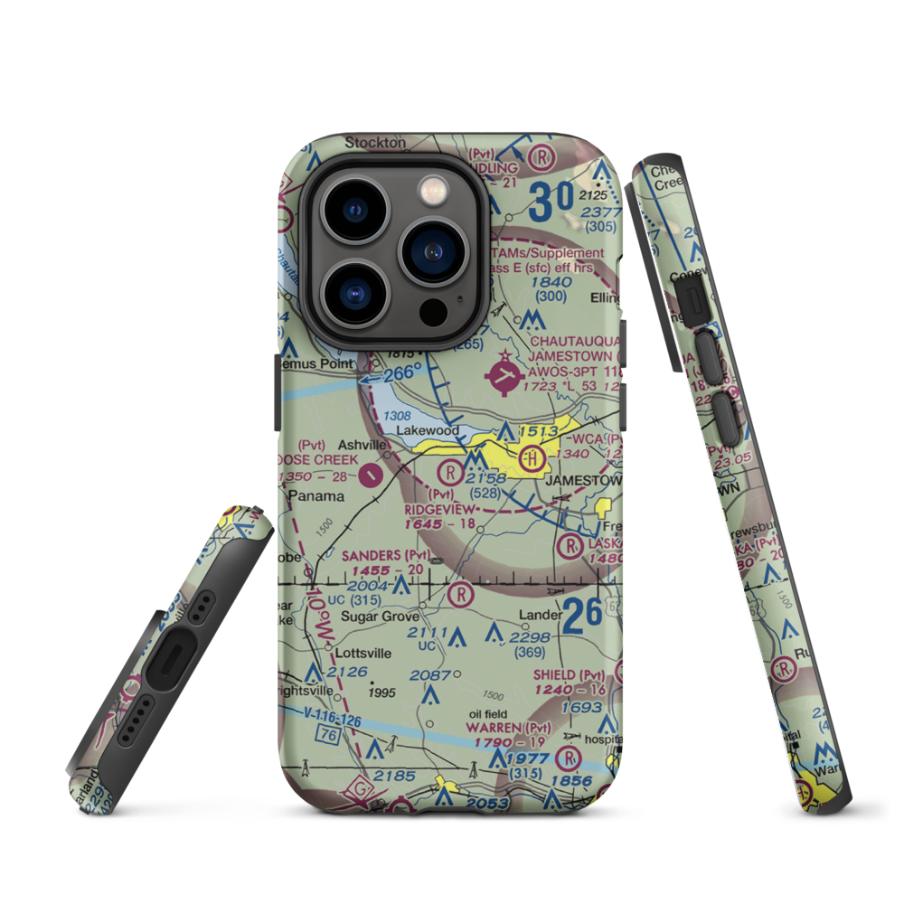 Ridgeview Airport (55NY) VFR Sectional  Tough iPhone Case iPhone 14 Pro model shown