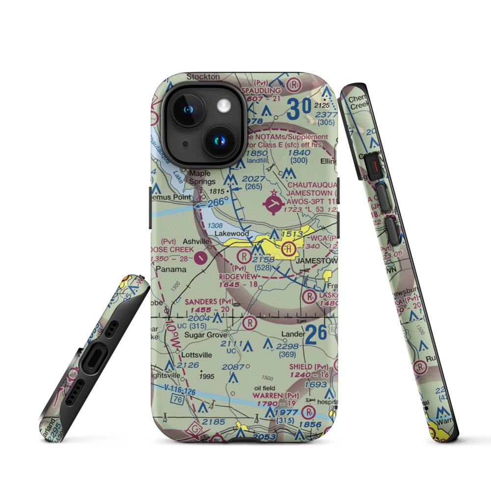 Ridgeview Airport (55NY) VFR Sectional  Tough iPhone Case iPhone 15 model shown