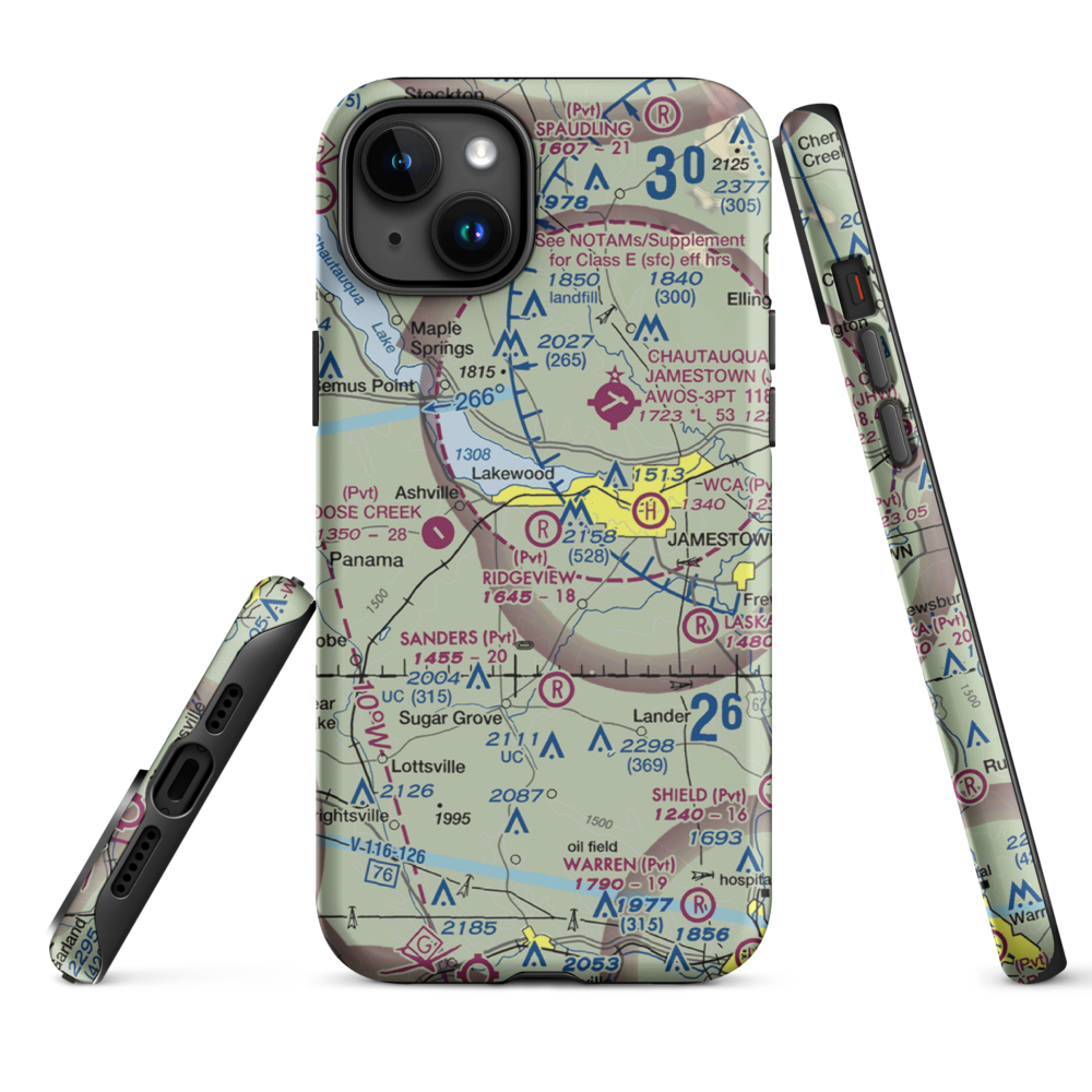 Ridgeview Airport (55NY) VFR Sectional  Tough iPhone Case iPhone 15 Plus model shown