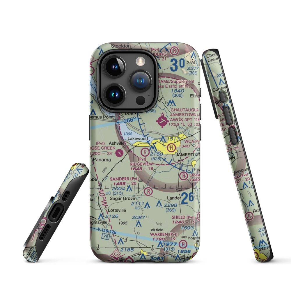 Ridgeview Airport (55NY) VFR Sectional  Tough iPhone Case iPhone 15 Pro model shown