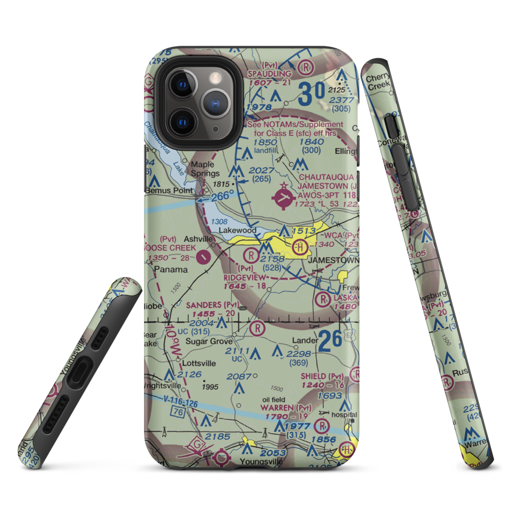 Ridgeview Airport (55NY) VFR Sectional  Tough iPhone Case iPhone 11 Pro Max model shown