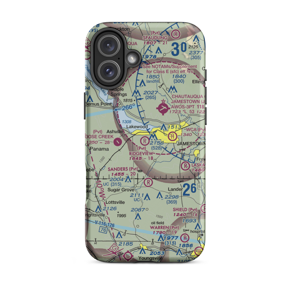 Ridgeview Airport (55NY) VFR Sectional  Tough iPhone Case iPhone 16 Plus model shown